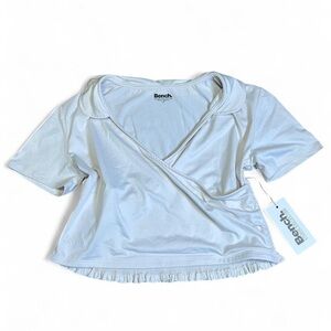 Bench Women's Short Sleeve Wrap Top Cropped NWT Size L